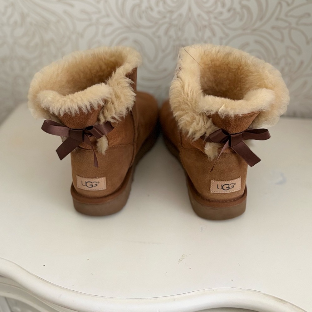 UGG Brown Ankle Boots with Bow
